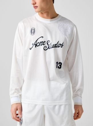 Acne Studios Mens Lace cursive logo soccer jersey