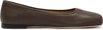 Kazar Donkerbruine ballerinas met vierkante neus - Dames - Ballerinas - Bruin - 36 EU - Leer - Schoenen