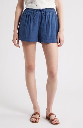 Caslon Cotton Gauze Shorts in Navy Denim at Nordstrom Rack, Size Xx-Large