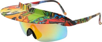 Generic Glasses for Riding - Sun Visor Frame Sunglasses - Protective Mirrored Lens, Fashionable Sports Shades for Biking Backpacking Camping Fishing Driving H