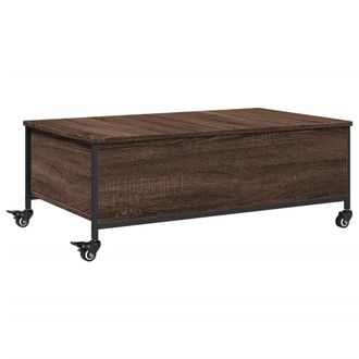 vidaXL Mesa De Centro Con Ruedas Madera Ingenier&iacute;a Marr&oacute;n 91x55x34 Cm Vidaxl
