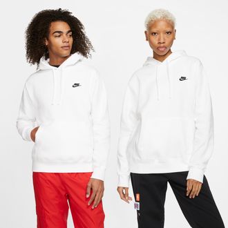 Nike Mens Nike Sportswear Club Fleece Pullover Hoodie in White | BV2654-100