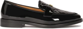Kazar Gelakte loafers versierd met quilten. Dit product valt groot uit. - Dames - Loafers - Zwart - 39 EU - Leer - Schoenen