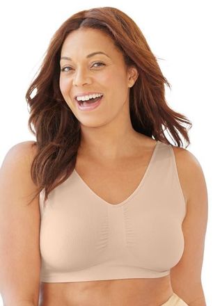 SECRET SOLUTIONS Wireless Seamless Bra in Nude at Nordstrom, Size Medium
