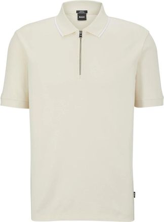 HUGO BOSS Pique Polo Shirt - Heren - Polos - Beige - M - Katoen - Tops