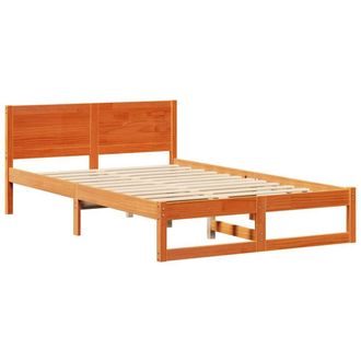 Berkfield Home Bed Frame Wax brown Solid Pine wood 140 x 190 cm Durable