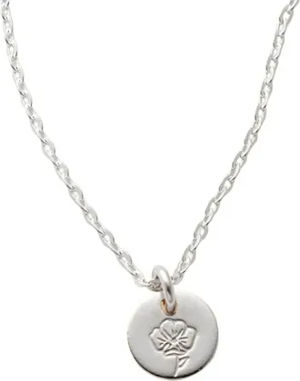 Made by Mary August Birth Flower Necklace in Silver at Nordstrom, Size Medium
