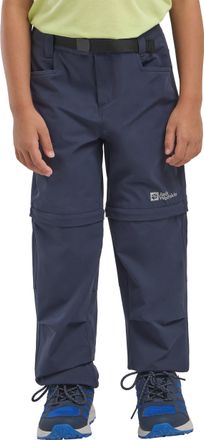 Jack Wolfskin Zip-off-Hose JACK WOLFSKIN ACTIVE ZIP OFF PANTS K, Damen, Gr. 116, Normalgr&ouml;ssen, blau (night, blau), Obermaterial: 100% Polyester; Futter: 100% Polye