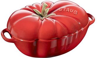 Staub Ceramic 16-oz Petite Tomato mini Cocotte, baking dish, no stovetop save - Cherry