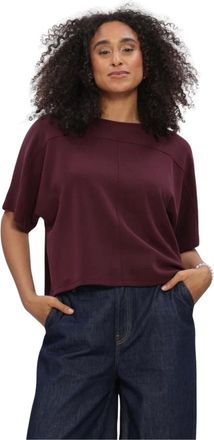 Summum Tops, Dames, Rood, L, Summum Dames Top Boxy Top Soft Scuba Bordeaux - Maat M