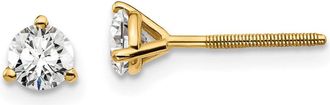 Diamond2Deal 14k Gold 1/2 ct Round Lab Grown Diamond Stud Earrings Screw Back VS Clarity, D-E Color