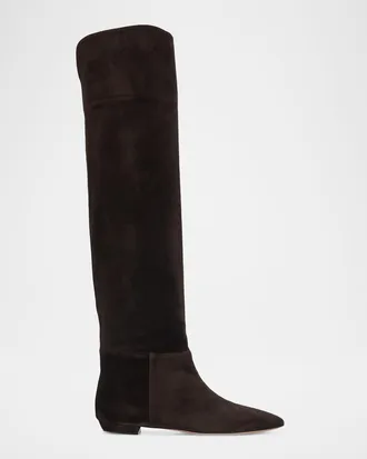 Gianvito Rossi Suede Over-The-Knee Boots