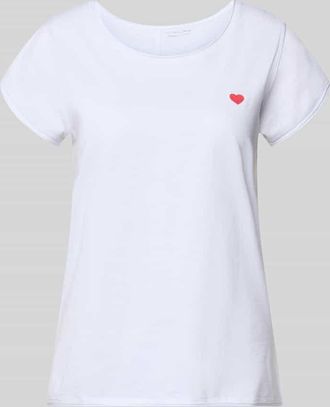 Christian Berg T-Shirt mit Stitching und Rundhalsausschnitt in Weiss, Gr&ouml;&szlig;e XXL