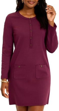 Tommy Bahama Long Sleeve Double Knit Minidress in Grape Wine at Nordstrom, Size X-Small
