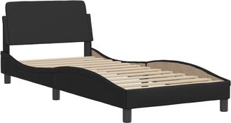 vidaXL Estructura de cama sin colchón cuero sintético negro 90x190 cm Vidaxl