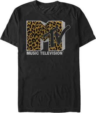 Giesswein Mens MTV Cheetah Print Logo Graphic Tee in Black at Nordstrom, Size Xx-Large