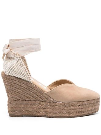 Manebì Hamptons Suede Heart-Shaped Wedge Espadrilles