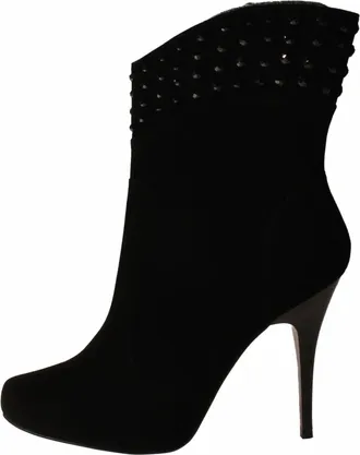 Nina Womens Lillian Stiletto Boot In Black Micro Fabric