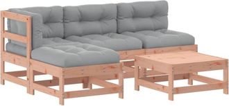 vidaXL Juego De Muebles Jard&iacute;n 5 Pzas Y Cojines Madera Abeto Douglas Vidaxl