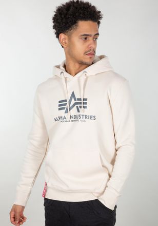 Alpha Industries Hoodie ALPHA INDUSTRIES Basic Hoodie BL, Herren, Gr. S, weiss (jet stream wei&szlig;), Obermaterial: 80% Baumwolle, 20% Polyester, regular fit, Sweatshirts 