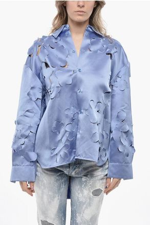Marni Camicia in Satin DUCHESSE con Motivo Floreale Cut-out taglia 40