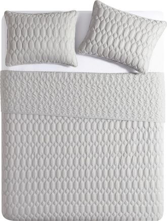 VCNY Home Diamond 3-Piece Quilt Set in Light Grey at Nordstrom Rack, Size Full/queen