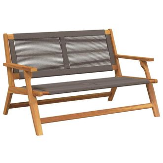 Berkfield Home Garden Bench Grey 76x122x73 cm Solid Wood Acacia in Brown | Size: 76 x 122 x 73 cm