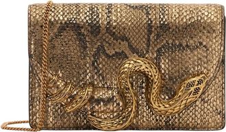 Roberto Cavalli Cross Body Bags, female, Yellow, Size: ONE SIZE Bag with Python and Snake Motif