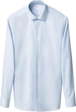 Eton Lichtblauw Fijn Twill Overhemd Contemporary Fit - Heren - Zakelijke Overhemden - Blauw - XL - Katoen - Overhemden