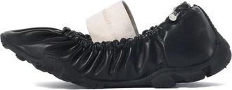 Rombaut Gedrapeerde leren ballerinas - Dames - Ballerinas - Zwart - 37 EU - Polyester - Schoenen