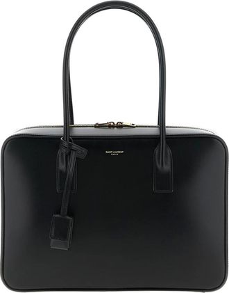 Saint Laurent Box Bag met handgrepen - Dames - Tassen - Zwart - Maat: ONE Size Leer
