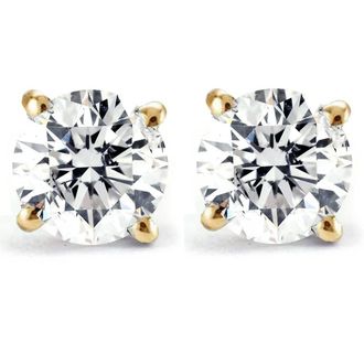 Pompeii3 Certified 1/2 Ct T. W. Diamond Studs 14k Yellow Gold Earrings