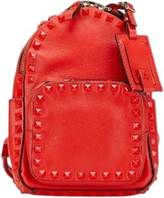 Valentino Pre-owned Backpacks, female, Red, Size: ONE SIZE Pre-owned Leather Backpack