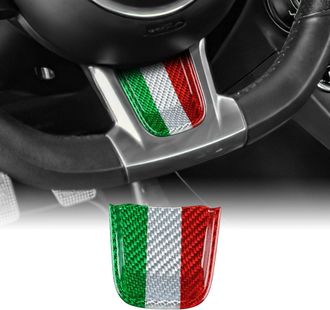 OEM Para Fiat 500 Abarth 595 2020 2021 2022 2023 2024 Cubierta Inferior Del Volante De Fibra De Carbono Dura Original Panel Del Volante Adhesivo Decorativ