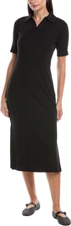 Grey State Ribbed Midi Polo Dress