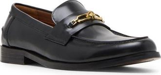 Steve Madden Norton Bit Loafer in Black Leather at Nordstrom, Size 9.5