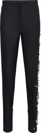 Dries Van Noten Pandoris Pants - Dames - Skinny broeken - Blauw - S - Wol - Broeken