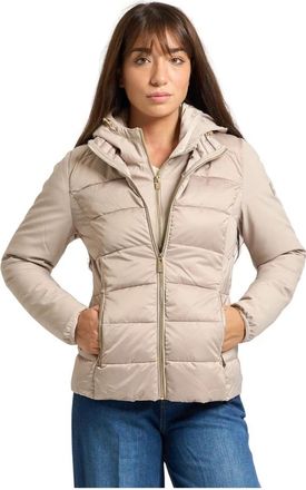 Yes-Zee Gewatteerde jas met afneembare vest - Dames - Winterjassen - Beige - L - Jassen