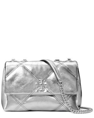 Tory Burch Kira Diamond Quilt Metallic Leather Small Convertible Shoulder Bag
