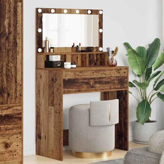 vidaXL vidaXL Tavoli da Trucco per Camera da Letto con cassetto Legno vecchio