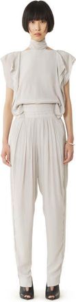 Lanvin White Frilled Top In Charmeuse at Nordstrom, Size 38Short