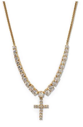 Nadri Astrid Cross Frontal Necklace in Gold at Nordstrom