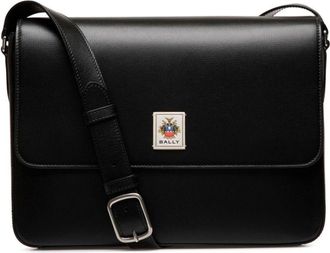Bally logo-patch shoulder bag - Black