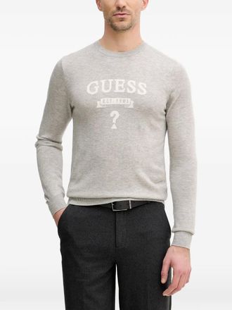 Guess Co Maglione girocollo con logo - Grigio