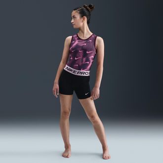 Nike Womens Gymnastics Nike Womens Smoky Swoosh Leotard in Pink | NKA021-140
