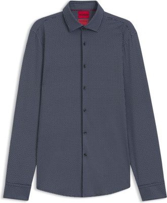 HUGO BOSS Printed slim-fit shirt in stretch jersey