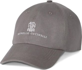 Brunello Cucinelli Honkbalpet met geborduurd logo - Grijs