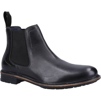 Hush Puppies Justin Chelsea Leather Mens Black Boots - Size UK 10