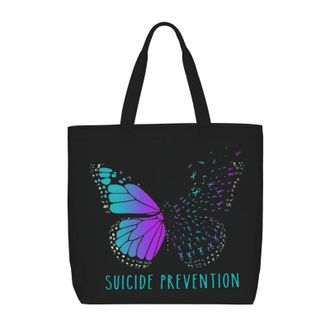 Generic Women Handbag Suicide Prevention Awareness Women Tote Bag Reusable Retro Crossbody Bags, For Graduation, Wedding, Holiday, Daily, Swim