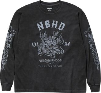 Neighborhood Dragon T-shirt met lange mouwen - Zwart